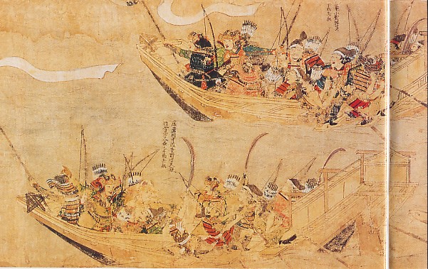 Image of Samurai ships, detail from theMōko Shūrai Ekotoba hand scrolls.