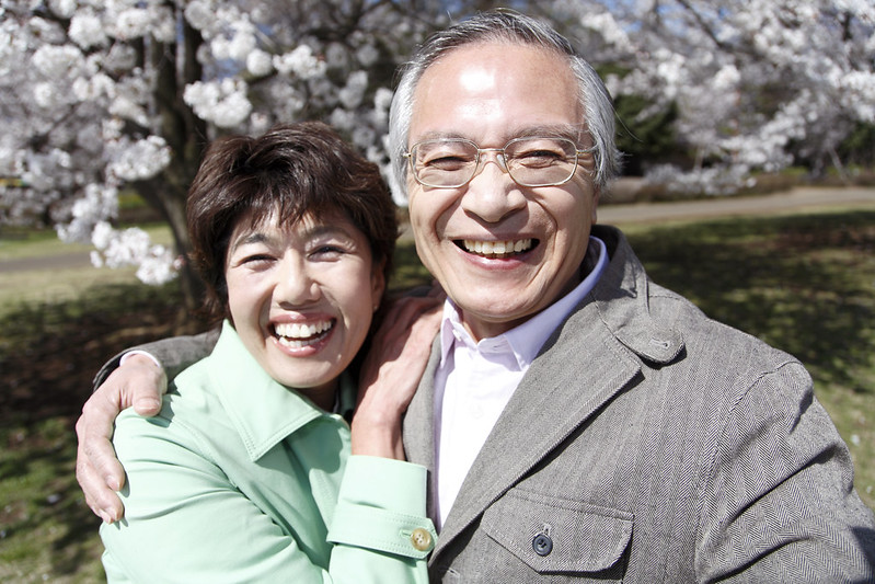 Happy Japanese couple
